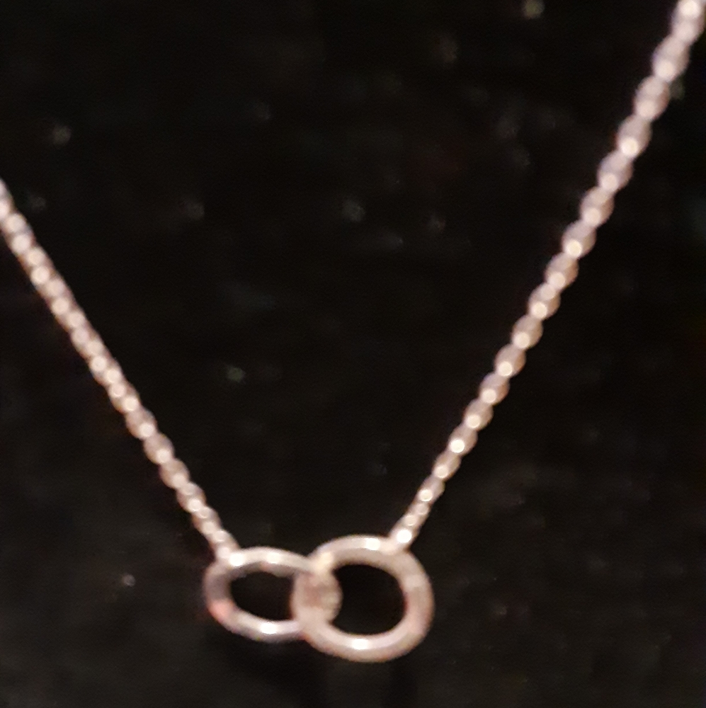 Sterling Silver Mini Interlocked Circle Necklace - image 2